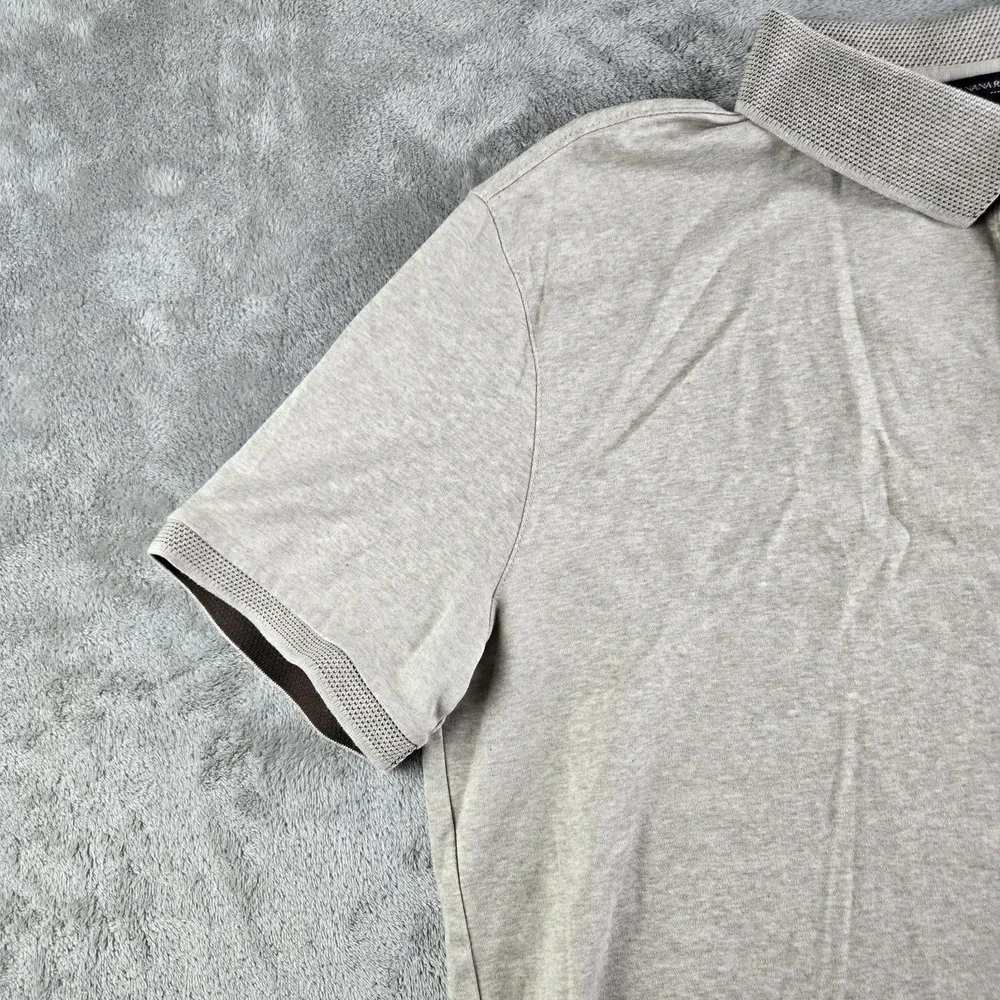 Banana Republic Polo Shirt Mens XL Tan Oatmeal Performance Short Sleeve Workwear